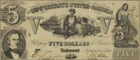 p20b from Confederate States of America: 5 Dollars from 1861
